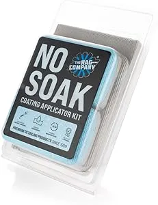 The Rag Company - Ultra No Soak Coating Applicator Kit - Microfiber Coating Sponges with Soak Barrier Plus 3 Scratchless and Edgeless 70/30 Blend Microfiber Towels for Buffing/Leveling Coatings