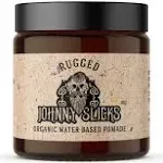 Johnny Slicks Water Based Pomade | Strong Hold, High Shine, Organic Styling for Men | Promotes Healthy Hair Growth & Helps Hydrate Dry Skin (Rugged, 4 Ounce) US Made, Veteran Owned