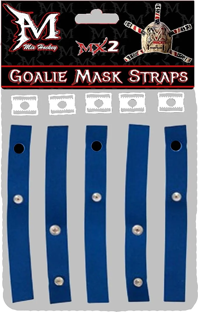 Mix Hockey (MX2) Goalie mask helmet Outside backplate straps (BLUE)