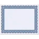 Elite Blue & Blue Parchment Certificate Papers - Pack of 100, Laser & Inkjet Printer Compatible, For Office, Business Awards, Graduation, School Diplomas, 8-1/2" x 11" on 60 lb. Text Stock