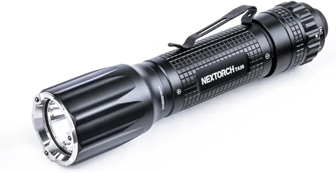 NEXTORCH LED Tactical Flashlight High Lumens, Powerful Emergency Rechargeable Compact Bright Flashlight with 5 Modes & Strobe & Ceramic Bead Broken Window, for Outdoor Use Enforcement, Hiking, Camping