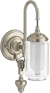 KOHLER Artifacts Bathroom Vanity Light Fixture, Wall Sconce Lighting, Downlight Only, UL Listed, 1 Light - Adjustable, Vibrant Brushed Bronze