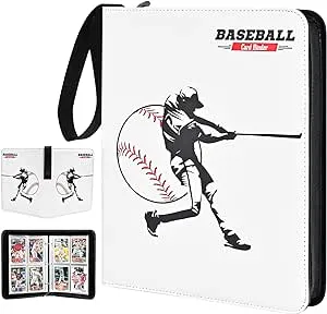 ProCase 4-Pocket Baseball Card Binder Fits 440 Cards, Sport Trading Card Album Book with 55 Sleeves for Baseball Colletible Card Holder -Medium