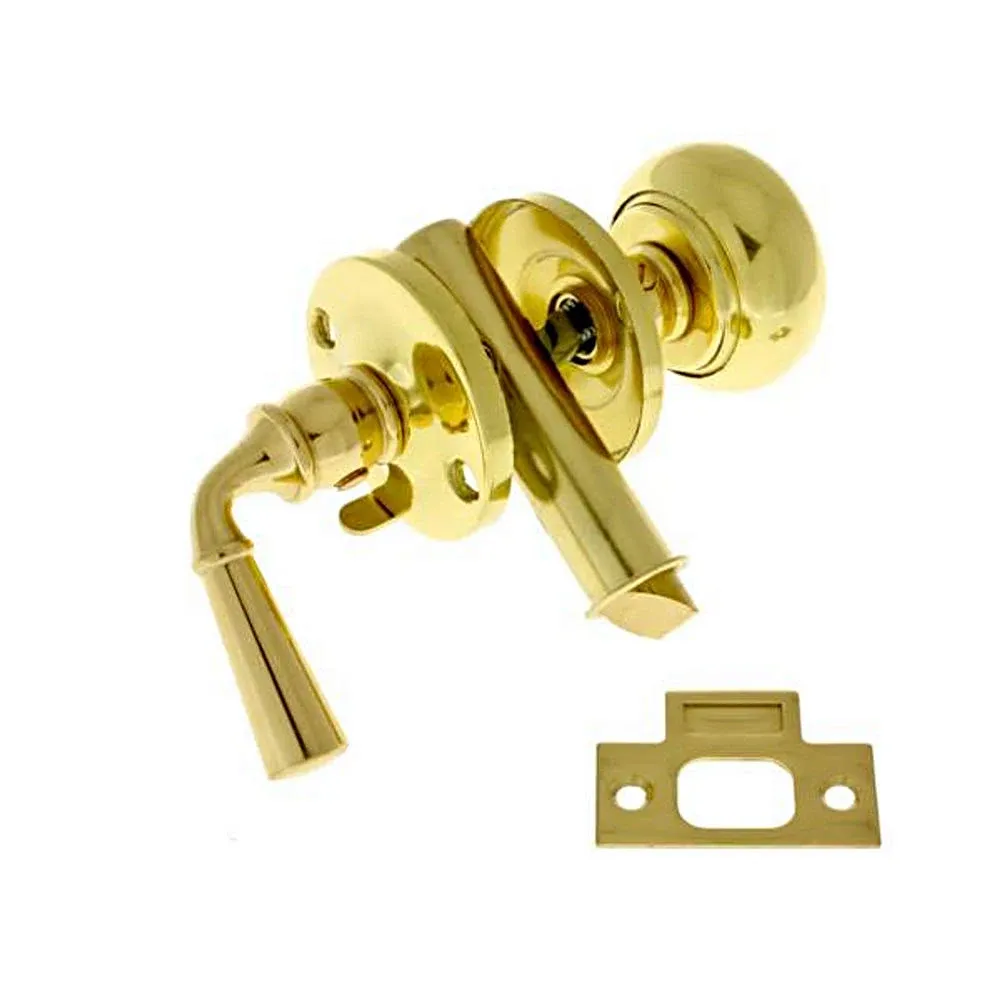 idh by St. Simons Polished Brass No Lacquer Storm Screen Door Latch with Rosettes 21250-3NL