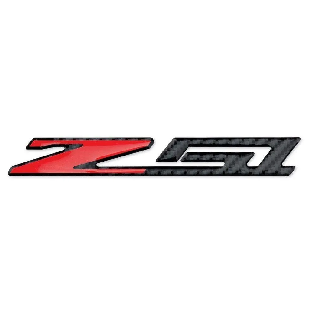 C6, C7, C8 Corvette Z51 Badge Emblem Domed Decal - Carbon Fiber Look w/Chrome Trim for 2005-2024 Corvettes (3 inch)