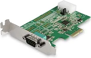 StarTech.com 1-port PCI Express RS232 Serial Adapter Card - PCIe Serial DB9 Controller Card 16950 UART - Low Profile - Windows/Linux - 1 port PCI Express RS232 serial controller card w/16950 UART/ASIX AX99100 - Bi-directional speeds 921.6Kbps/port | 256