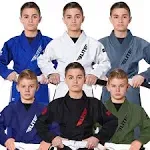 Elite Sports Kids BJJ Gi, Youth IBJJF Childrens Brazilian Jiujitsu Gi Kimono W/Preshrunk Fabric & Free Belt