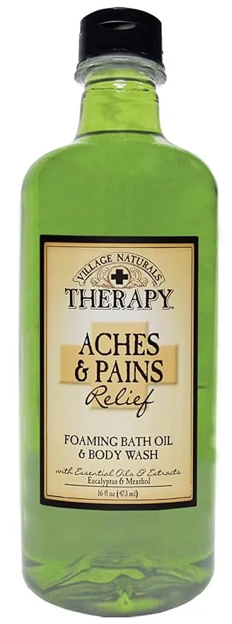 Village Naturals Therapy Foaming Bath Oil, Aches and Pains, 16 Ounce