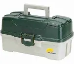 Plano 3-Tray Tackle Box with Dual Top Access, Dark Green Metallic/Off White,