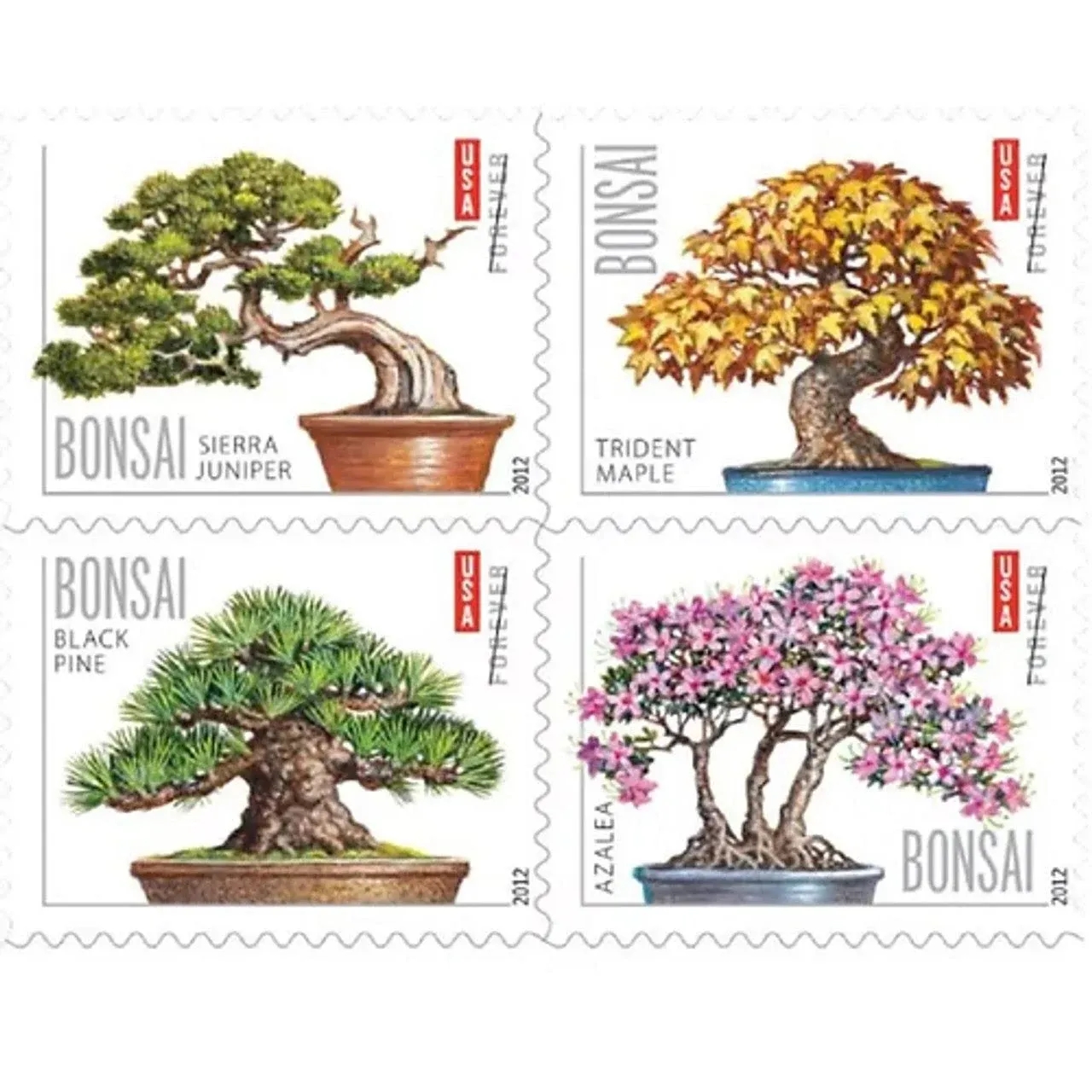 2012 US Bonsai Booklet Pane of 20, Forever Stamps - MNH Self Adhesive 4622b