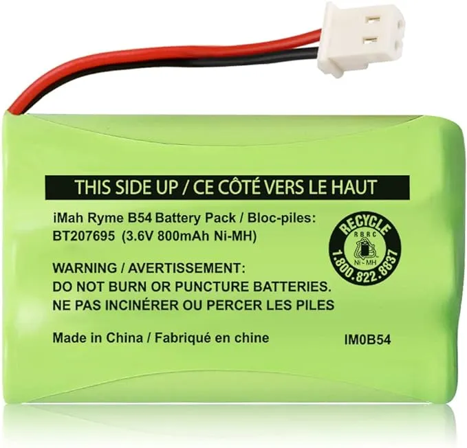 iMah BT207695 3.6V 800mAh Ni-MH Cordless Battery Pack