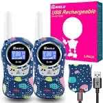 Qniglo Walkie Talkies for Kids - Rechargeable Kids Walkie Talkies with Clear Sound, Long Range - Perfect Birthday for 3-8 Year Old Boys Girls - Outdoor Adventures, Camping, Hiking