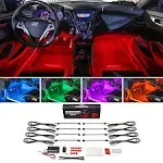 LEDGLOW 6pc MILLION COLOR LED INTERIOR GLOW ACCENT TRUCK LIGHTS KIT w REMOTE