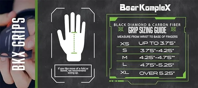 Bear KompleX Black Diamond No Hole Grips for Crossfit - Lightweight, High Performance Weightlifting Grips, Protect Hands and Provides Comfort - Great for Cross Training, Powerlifting