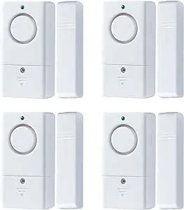 Door Alarm Sensor, Alarm for Doors When Opening, 120DB Window Door Alarm, Door Alarms for Kids Safety, 4 Pack Pool Alarms for Doors Entry Sensor Burglar Alert for Home Security Kids