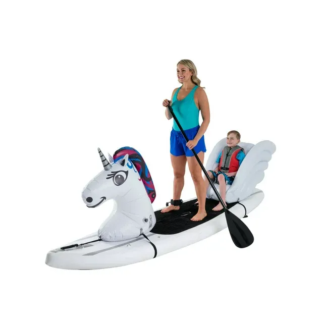 Stand Up Floats Inflatable Toy Shark And Seat Easily Attaches to Any SUP Paddle Board With Removable Universal Harness