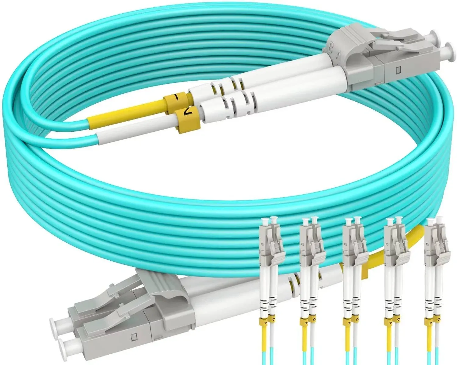 OM3 Multimode Fiber LC to LC 1m 5Pack OM3 LC to LC Fiber Patch Cable Fiber Op...