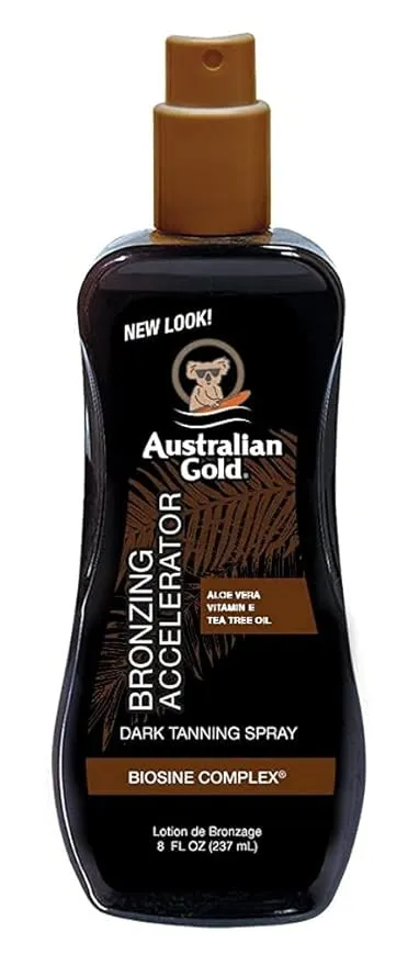 Australian Gold Accelerator Spray Gel with Bronzer 8 Ounce (Pack of 3)