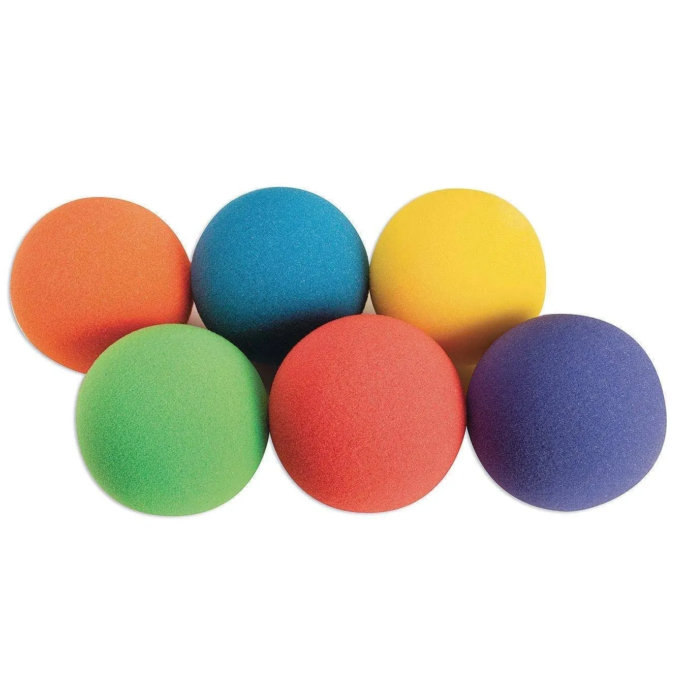 S&S Worldwide Spectrum Light Foam Ball Set, 7" Uncoated Balls in Assorted Colors. Set of 6. Super Light Weight, Safe for Indoor and Outdoor Play.