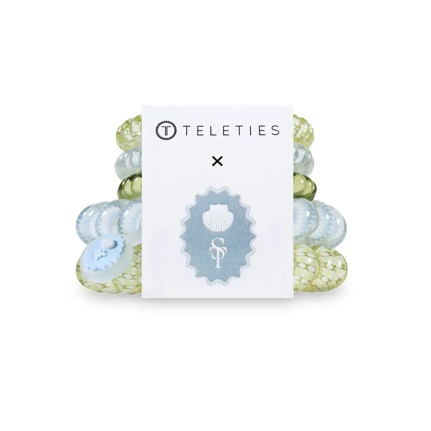 TELETIES - Mixed Spiral Hair Coils - Spring Collection - Ponytail Holder Hair Ties for Women - Phone Cord Hair Ties - Strong Grip, No Rip, Water Resistant, No Crease - 5 pack - Fly Away