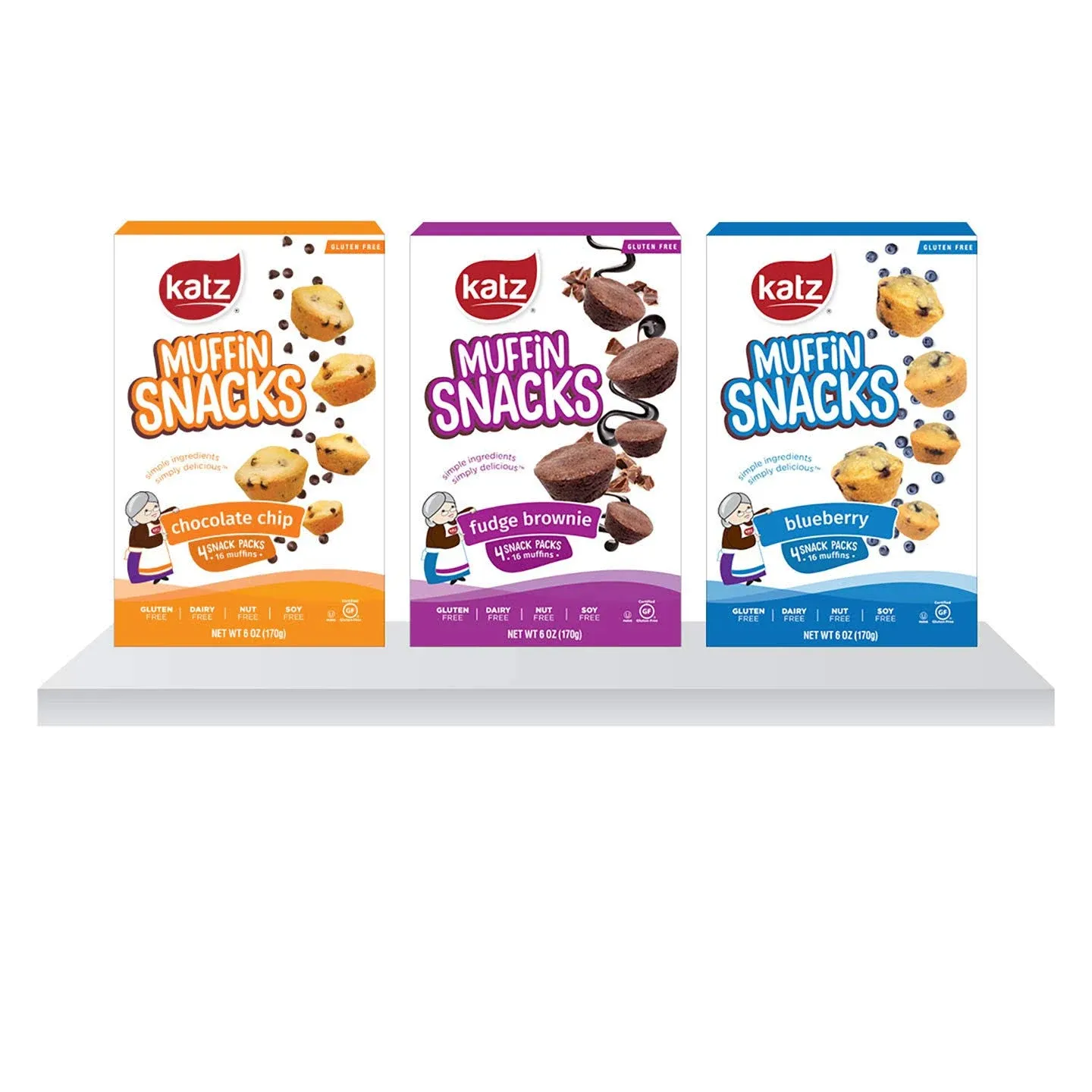 Katz Gluten Free Muffin Snack Variety Pack | Dairy Free, Nut Free, Soy Free, Gluten Free | Kosher (3 Packs of 4 Muffins, 11 Ounce Each)