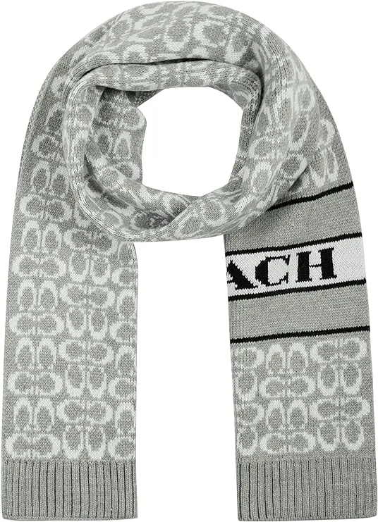 Coach womens Signature C Logo Knit Scarf