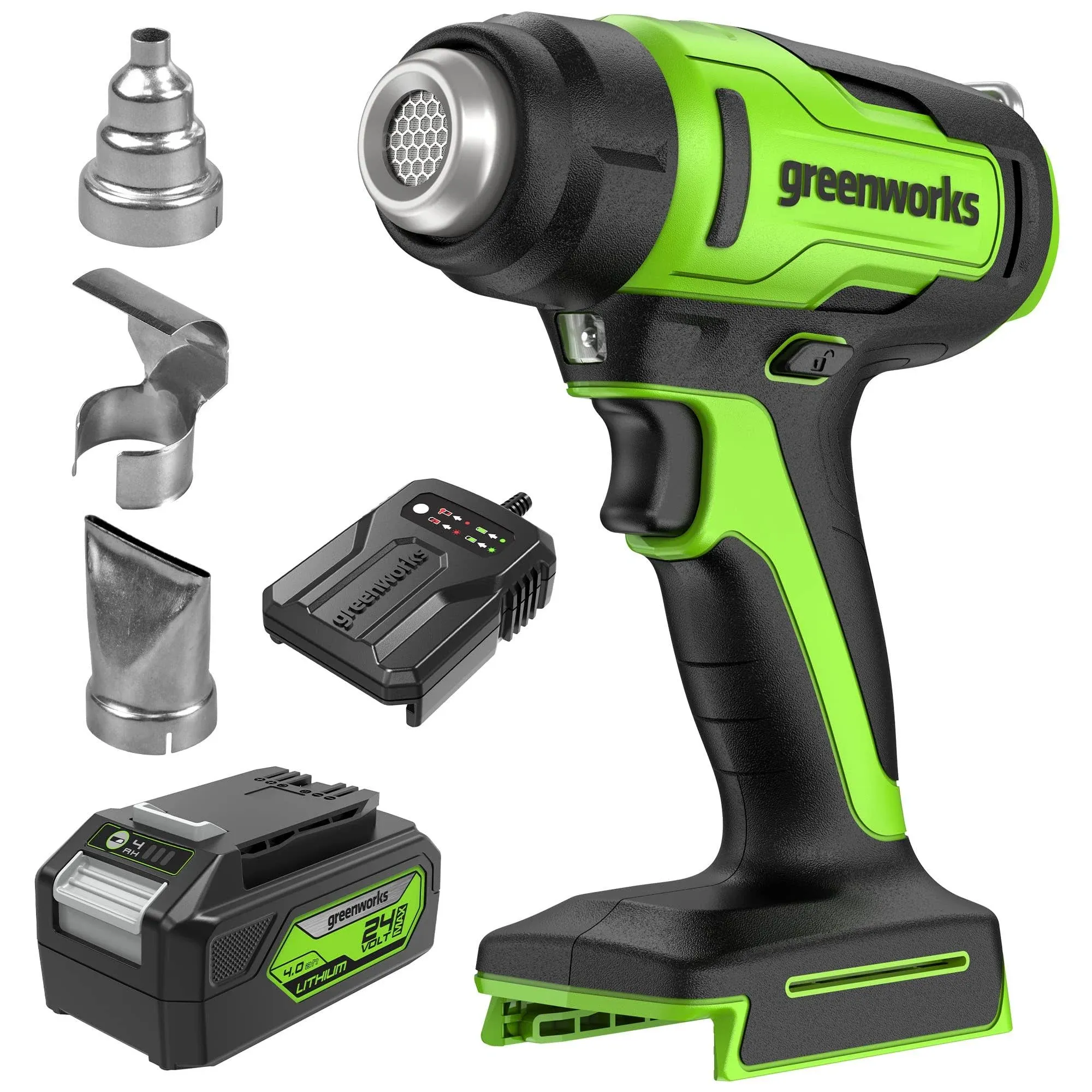 Greenworks 24V Cordless Heat Gun Kit, 4.0Ah Battery & Charger