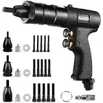 KIARUO Pneumatic Rivet Nut Gun with Self-Locking Head Gun 1/4 & 5/16 & 3/8 Mandrels,Industrial Grade Adjustable Speed Pull Rivnut Gun Model:LM