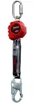 3M Protecta 3100403 Self Retracting Lifeline Rebel 6' (18M) Web, Steel Snap Hook and Carabiner, Black/Red