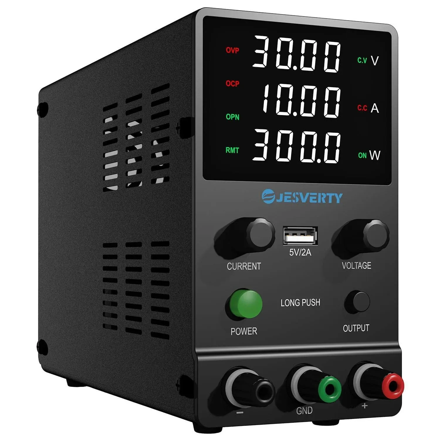 DC Power Supply Variable, 0~30V 0~10A Adjustable Bench Power Supply with ENCODER Knob, Output Control, High Precision 4-Digits LED Display, 5V/2A