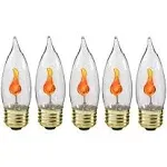 ® 10J Flicker Flame Light Bulb -Flame Shaped, E26 Standard Base,  5 Bulbs