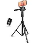 Aureday 67" Phone Tripod&Camera Stand, Selfie Stick Tripod with Remote and Phone Holder, Perfect for Selfies/Video Recording/Vlogging/Live Streaming