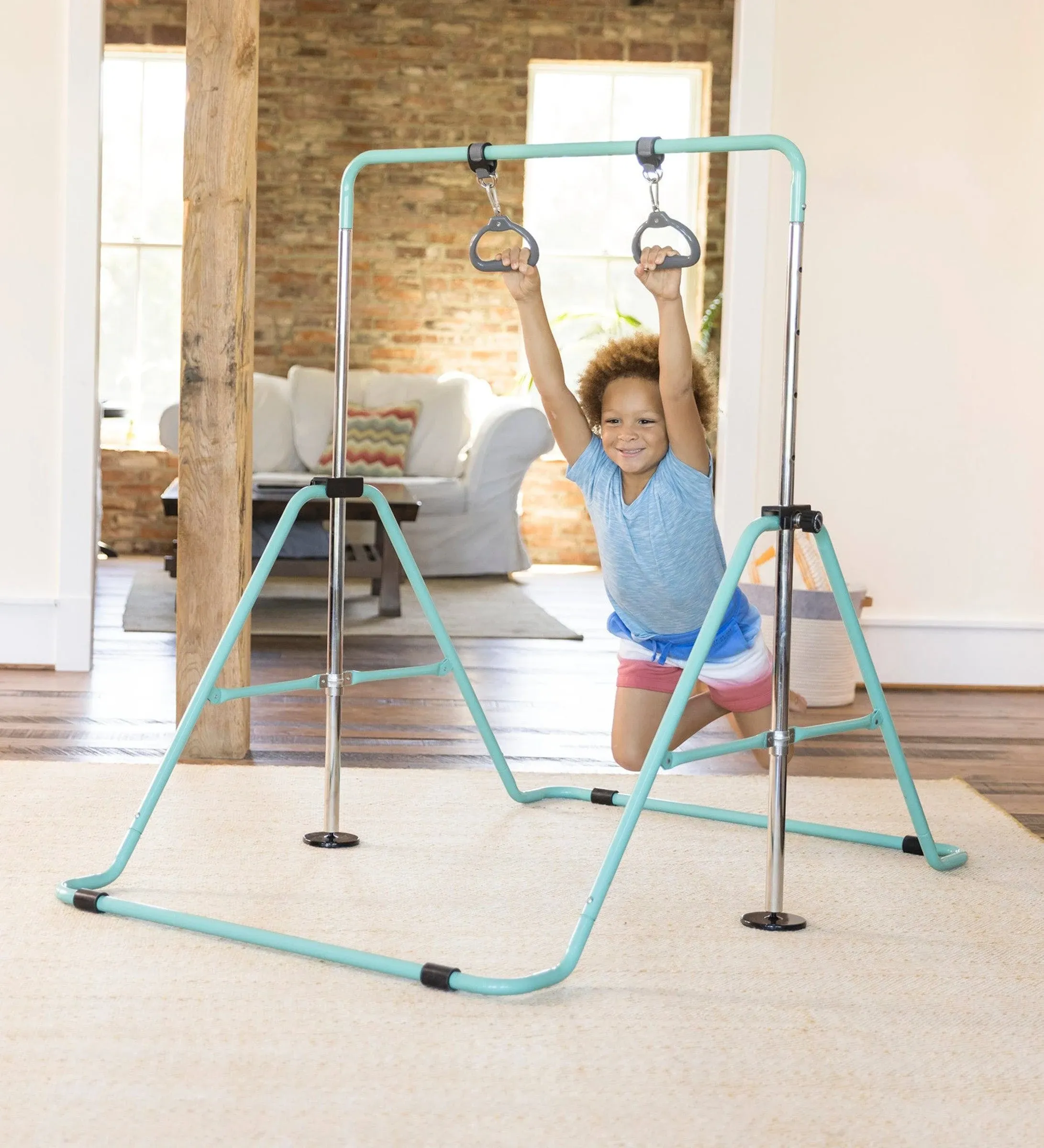 2-in-1 Adjustable Bar &amp; Ring Gymnastics Set