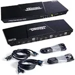 TESmart DisplayPort + HDMI 4x2 Dual Monitor KVM Switch 2 Port Updated 4K@60Hz