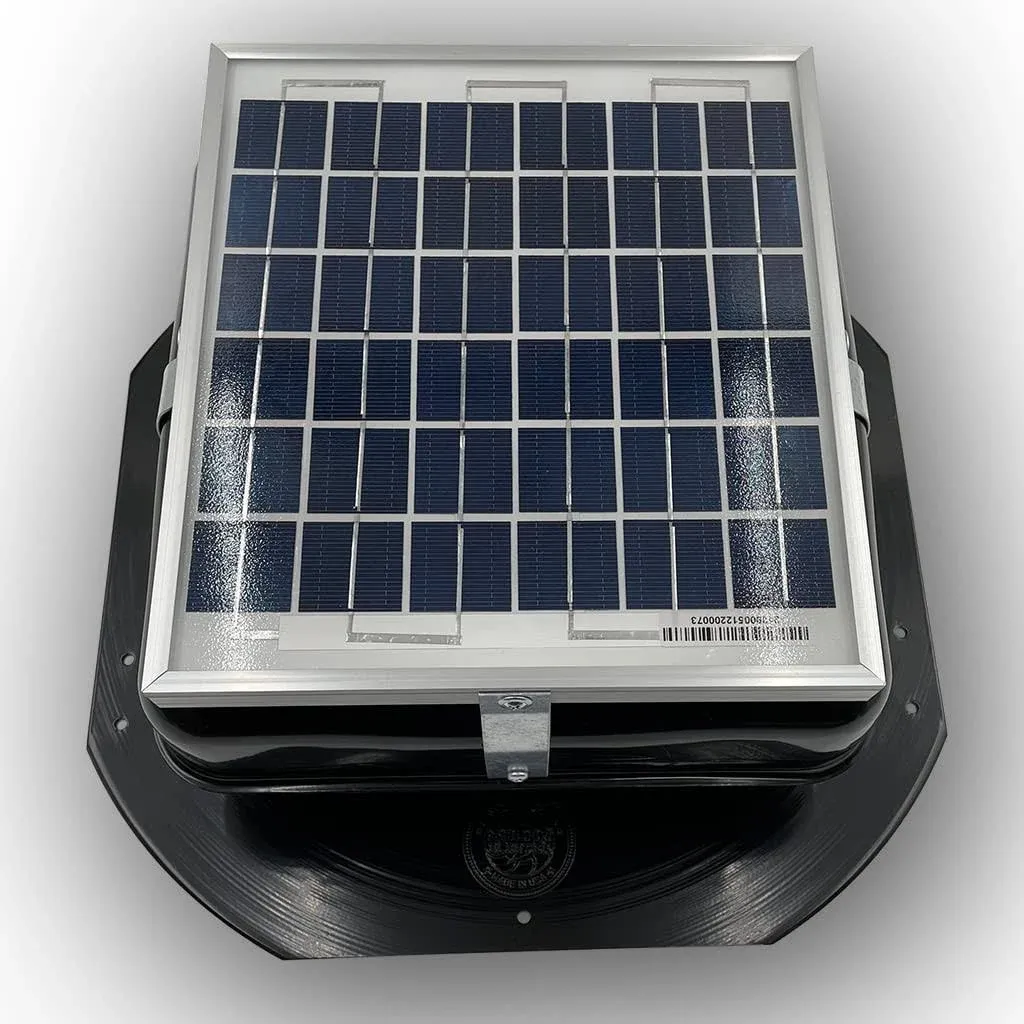 Solar Mega RoofBlaster 2.0 with Black Vent | Solar Attic Vent | Solar Roof Vent | Solar Roof Attic Fan | New & Improved Design