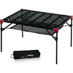 iClimb Extendable Folding Table Large Tabletop Area Ultralight Compact with Hollow Out Tabletop and Carry Bag for Camping Backpacking Beach Concert