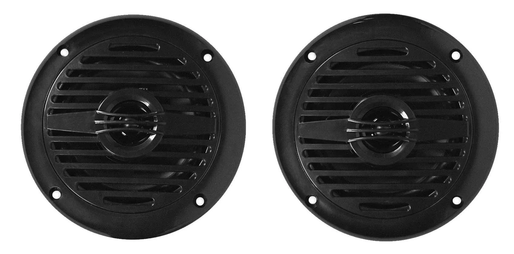 ROCKVILLE Pair MS40B Black 4" 200 Watt Marine Boat Speakers Compact and Powerful