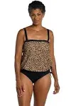 Maxine of Hollywood Women's Cougar Bandeau Tankini Swim Top, 16