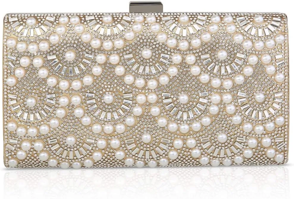 Fashion Party Evening Handbags Pearl Clutch Purses For Women & Girls