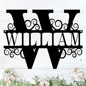 Custom Metal Sign, Metal Wall Art, Personalized Family Name Sign, Outdoor Wall Decor, Split Letter Monogram Wall Decor, Wedding Gifts, Anniversary,Metal Art,Wall Decor,Wedding Decorations