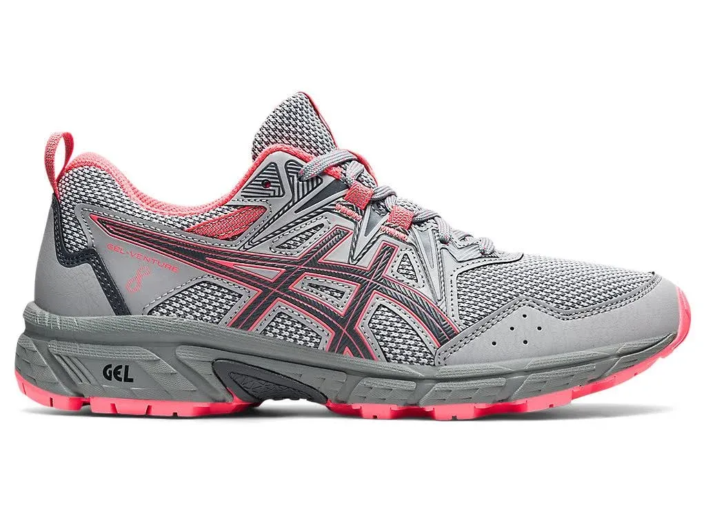 ASICS Women's Gel-Venture 8 Running Shoes, 6, Piedmont Grey/Blazing Coral