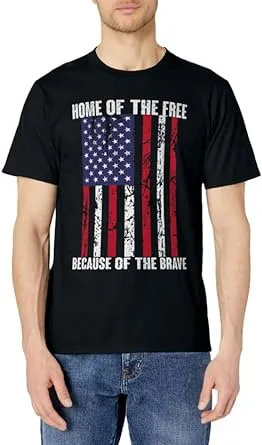 American Flag Veteran For Men Women Kids: Home Of The Free T-Shirt