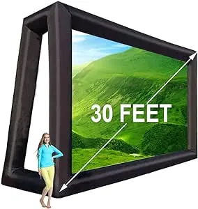 30ft Huge Inflatable Projector Screen - Blow Up Outdoor Movie Screens - 360 Inch for TV & Movies - Seamless, Portable, Front & Rear Projection(30ft with blower)