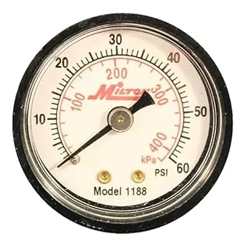 Milton 1188 Mini Pressure Gauge, 1/8&#034; NPT, 0-60 PSI