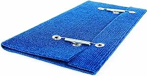 Camco Wrap Around Step Rug | Protects Your RV from Unwanted Tracked in Dirt | Works on Electrical and Manual RV Steps | Blue (42924)