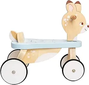 Le Toy Van - Petilou Wooden Ride On Deer Push Along Toy for Toddlers | Suitable for Boy Or Girl 1 Year Old +, Small