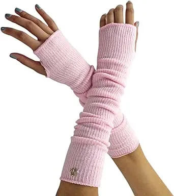 Pink Long Arm Warmers With Thumb Hole