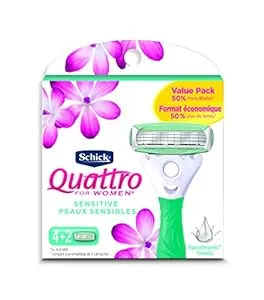 Schick Quattro Sensitive Razor Blade Refills for Women 6 ea