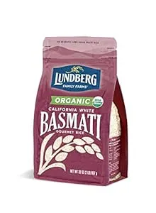 Lundberg Family Farms - Organic California White Basmati Rice, Pleasant Aroma, Fluffy Texture, Won't Clump When Cooked, Bulk Rice, Gluten-Free, Non-GMO, USDA Certified Organic, Vegan, Kosher (25 lb)