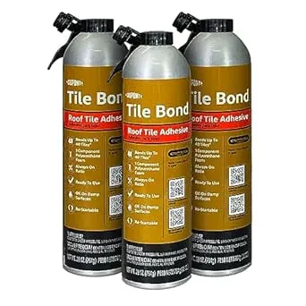 Tile Bond Roof Tile Adhesive - 28 oz Can with Reusable Straw, Pack of 3